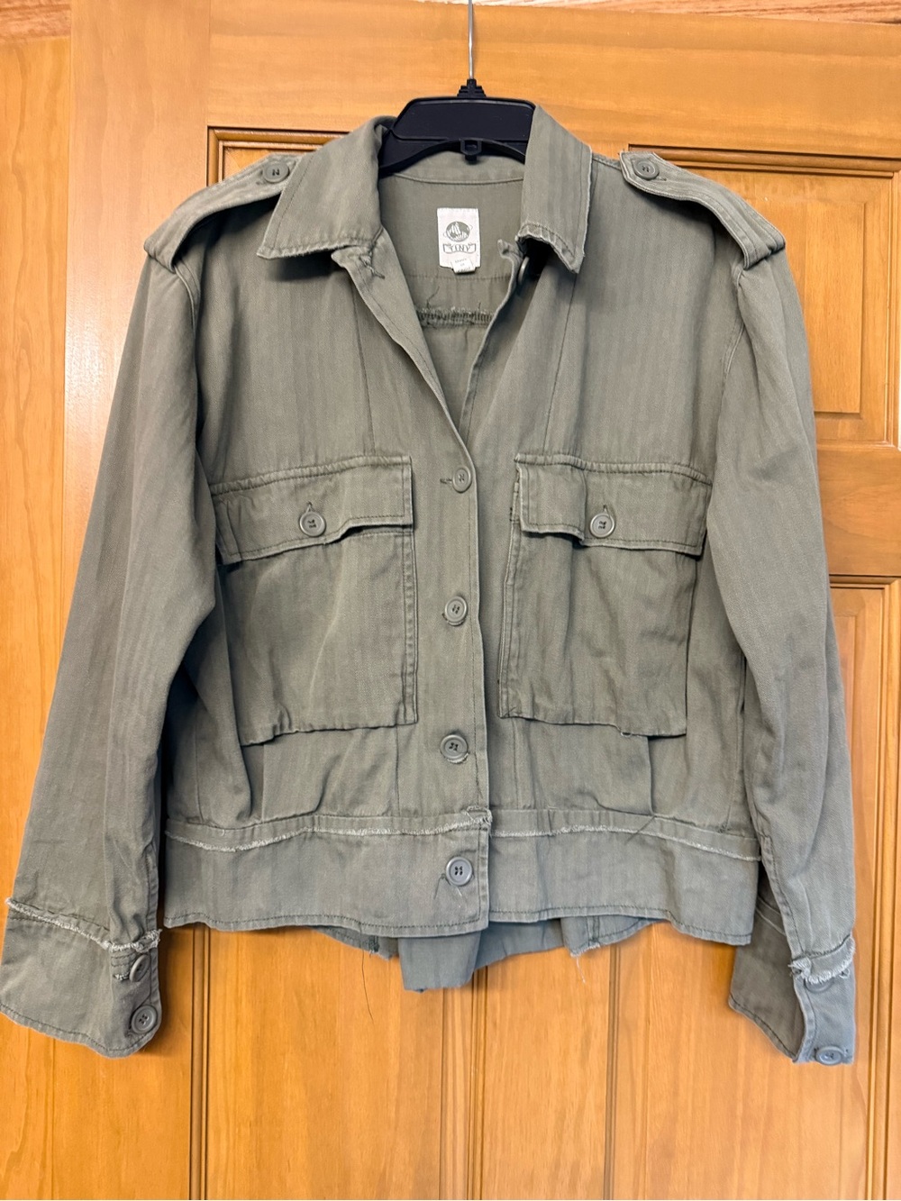 Anthropologie Tiny brand Women's Utility Button-Front Jacket in Olive